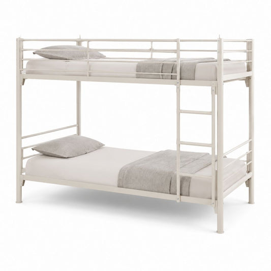 Letto a castello singolo bianco in acciaio 90 x 200 cm 208 x 98 x 160 cm